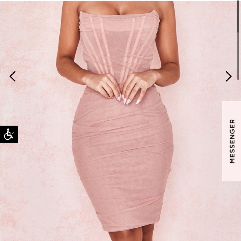 House of CB Blush/Nude Tulle Corset Dress